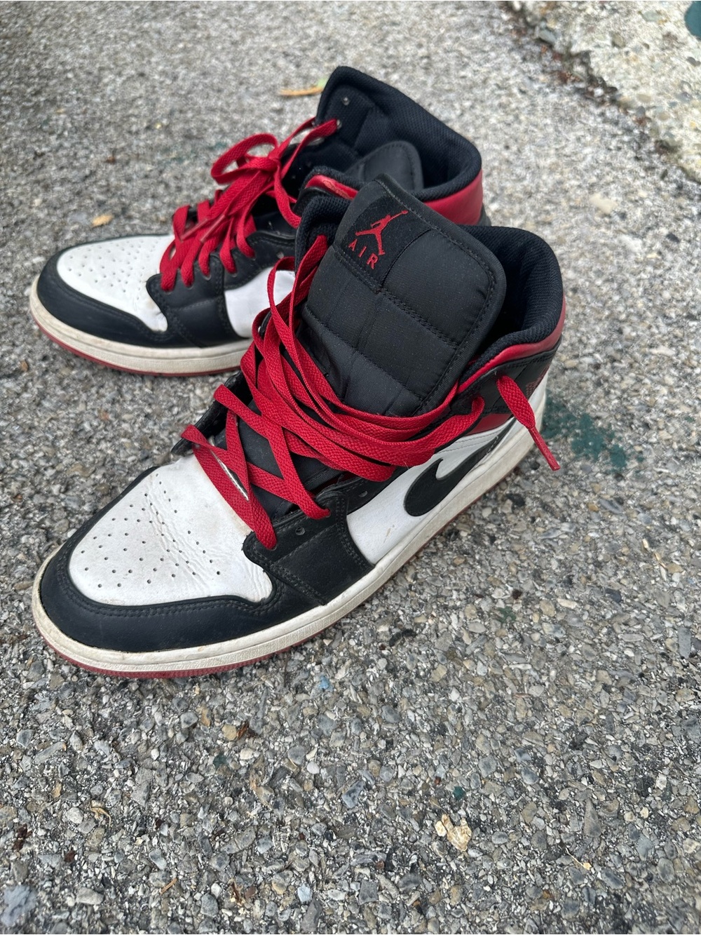 Nike Air Jordan 1 High Top Sneakers in White Black Red